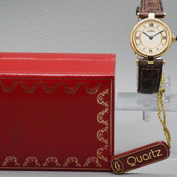 Cartier Ladies Vendome Gold 24mm Watch w/ Box + Tag - Picture 1 of 10